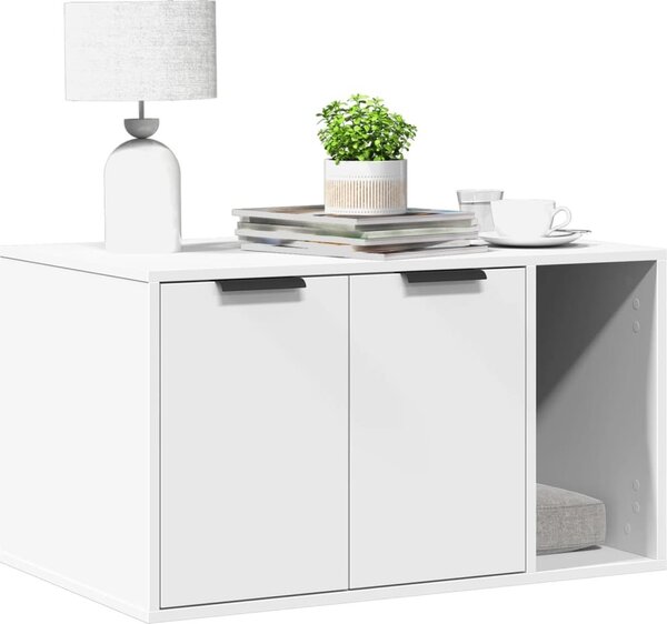 VidaXL Skříňka na kočičí záchod 80x50x45 cm kompozitní dřevo [857736] Barva: Bílá