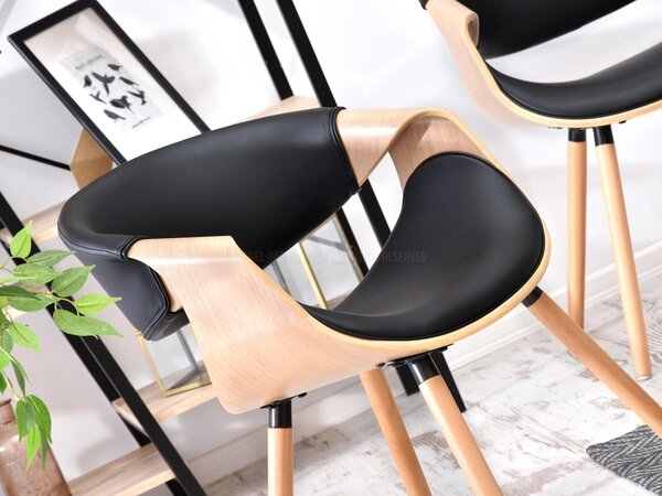Designová jídelní židle SAROLTA - dub / černá