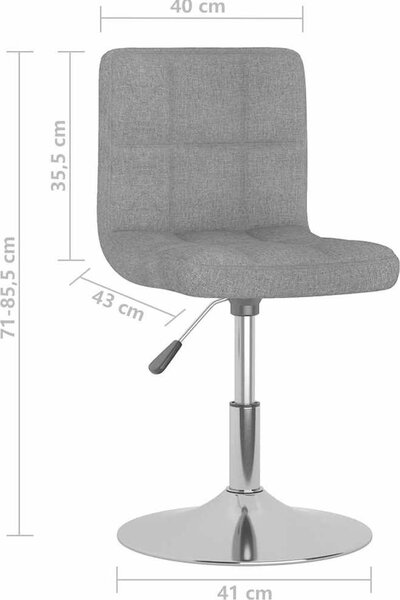 VidaXL Otočná jídelní židle textil [3087470] Barva: Tmavě šedá