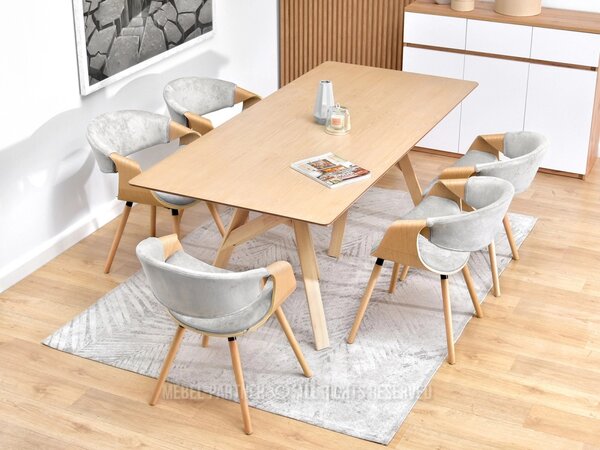 Designová jídelní židle SAROLTA - dub / popelavá