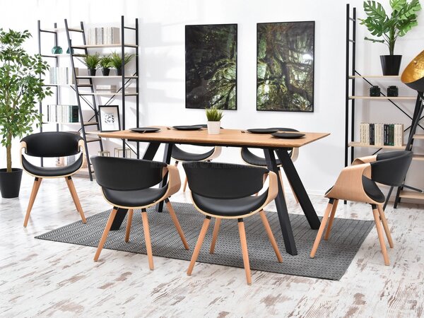 Designová jídelní židle SAROLTA - dub / černá