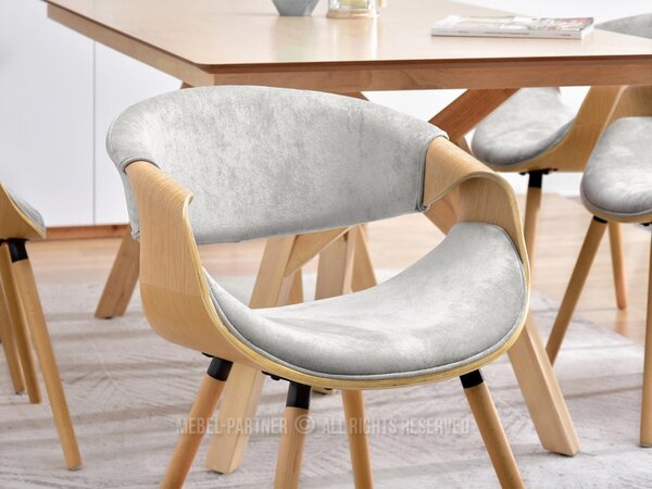 Designová jídelní židle SAROLTA - dub / popelavá