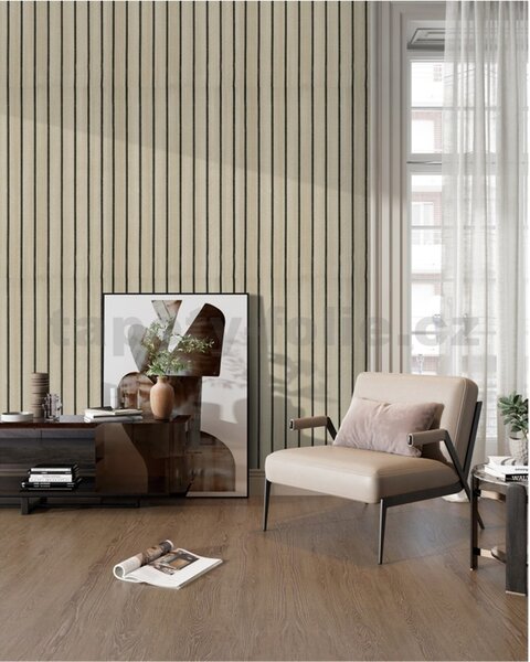 Samolepící panely na zeď TPL0000009, cena za kus, rozměr 270 cm x 48,5 cm, lamely světle hnědé , IMPOL TRADE