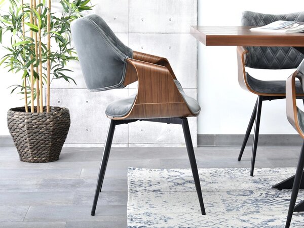 Designová jídelní židle NENET - ořech / šedá / černá