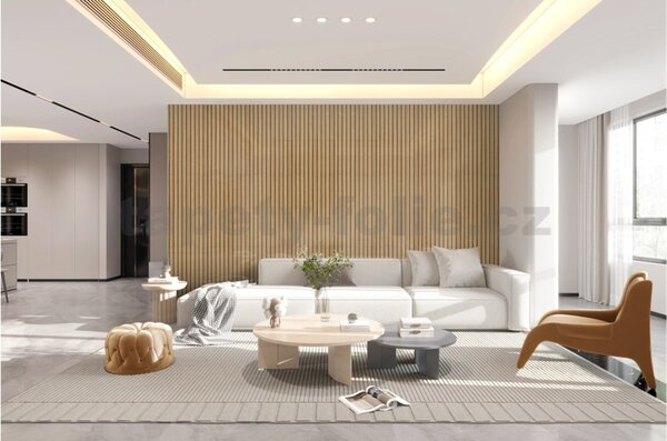 Samolepící panely na zeď TPL0000007, cena za kus, rozměr 270 cm x 48,5 cm, lamely hnědé, IMPOL TRADE