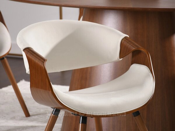 Designová jídelní židle SAROLTA - ořech / krémová