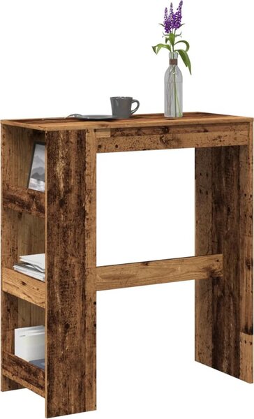VidaXL Barový stůl s regály 90 x 40 x 103,5 cm kompozit [854377] Barva: Staré dřevo