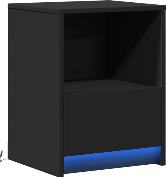 VidaXL Noční stolek s LED osvětlením kompozitní dřevo [852021] Barva: Bílá