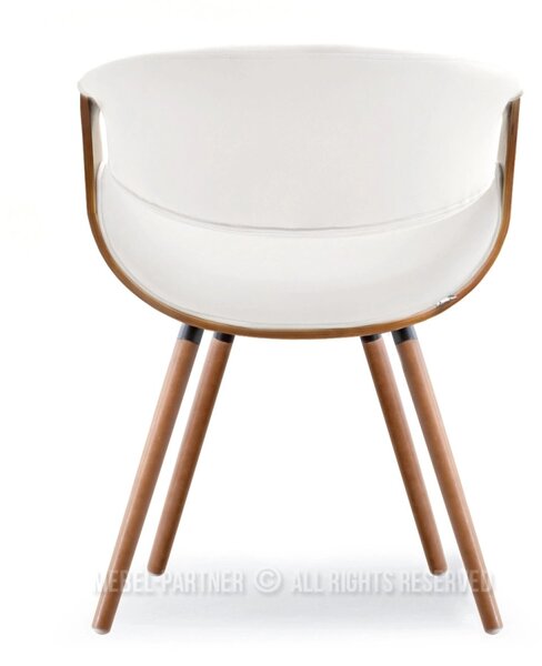 Designová jídelní židle SAROLTA - ořech / krémová
