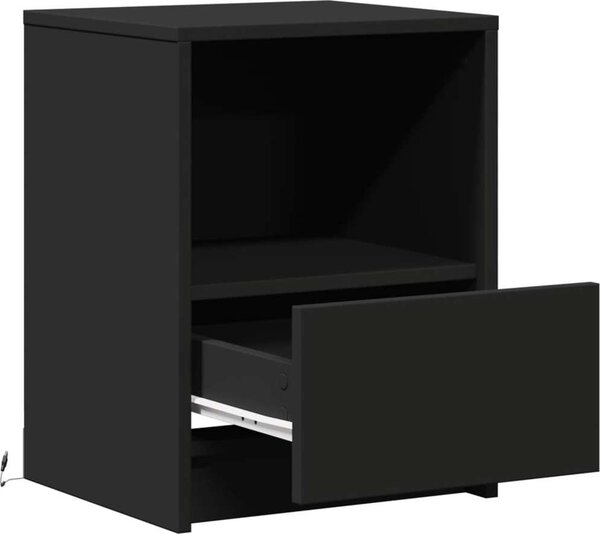 VidaXL Noční stolek s LED osvětlením kompozitní dřevo [852021] Barva: Bílá