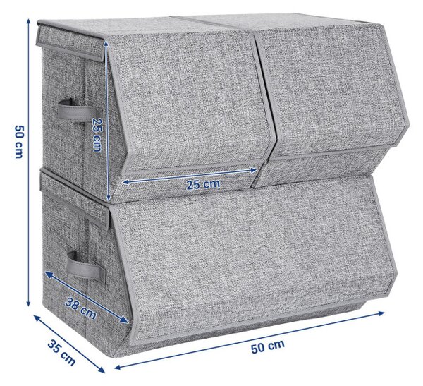 Set stohovatelných boxů RLB12GY (3 ks)