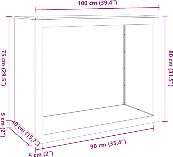 VidaXL Stojan na palivové dřevo 100 x 40 x 80 cm nerezová ocel [850976] Barva: Povětrnostně odolná ocel / Hnědý