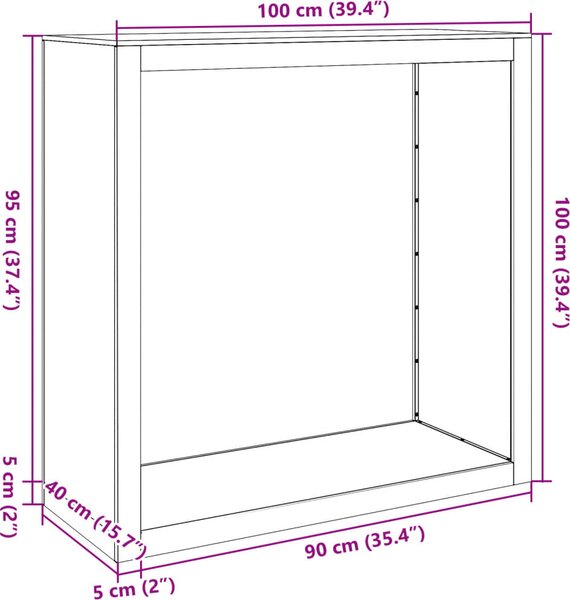 VidaXL Stojan na palivové dřevo 100x40x100 cm povětrnostně odolná ocel [850974] Barva: Ocel/Bílý