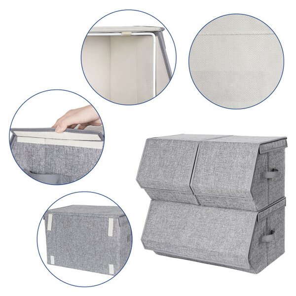 Set stohovatelných boxů RLB12GY (3 ks)