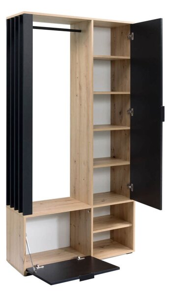 Halmar Předsíňová stěna MILO dub artisan/černá