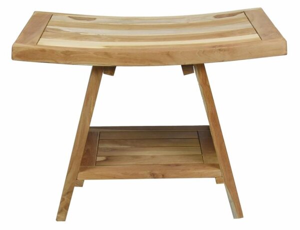 Stolička DIVERO, masivní ošetřený teak, 60 x 35 x 45 cm
