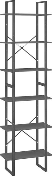 VidaXL Úložný regál 60 x 30 x 210 cm kompozitní dřevo [806519] Barva: Šedá
