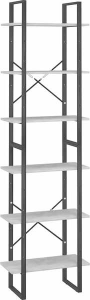 VidaXL Úložný regál 60 x 30 x 210 cm kompozitní dřevo [806519] Barva: Šedá