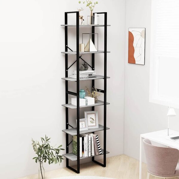 VidaXL Úložný regál 60 x 30 x 210 cm kompozitní dřevo [806519] Barva: Šedá