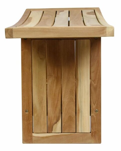 Stolička DIVERO, masivní ošetřený teak, 60 x 35 x 45 cm