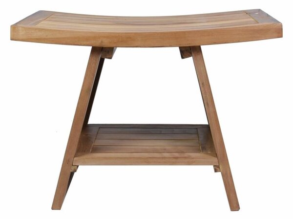 Stolička DIVERO, masivní ošetřený teak, 60 x 35 x 45 cm