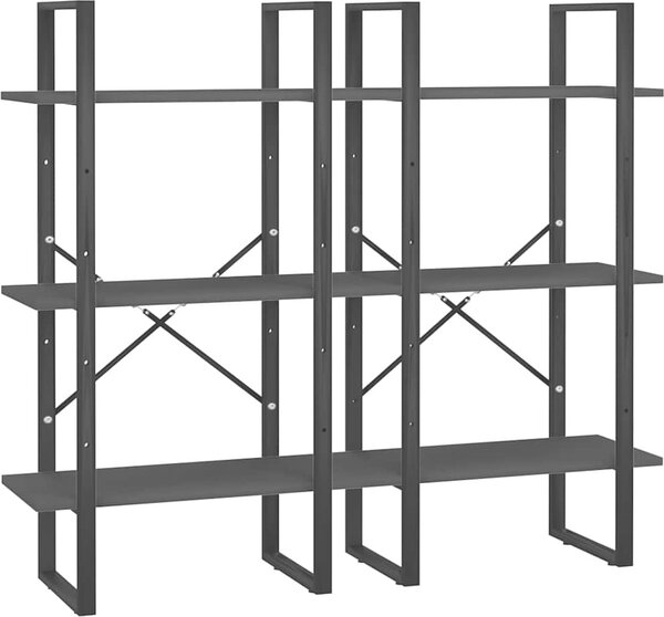VidaXL Úložný regál 60 x 30 x 210 cm kompozitní dřevo [806519] Barva: Šedá