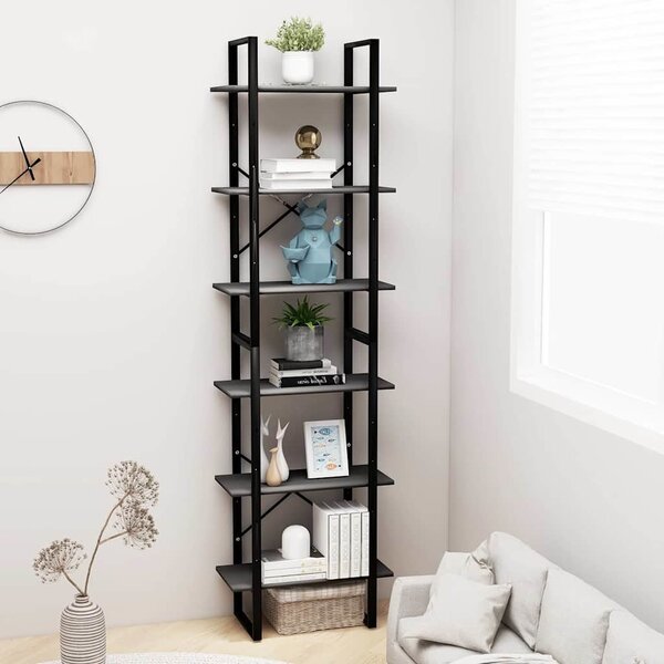 VidaXL Úložný regál 60 x 30 x 210 cm kompozitní dřevo [806519] Barva: Šedá