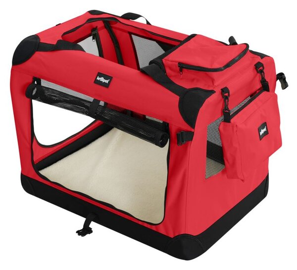 Leopet Přepravní box pro psy XXL, 91 x 63 x 63 cm, červený