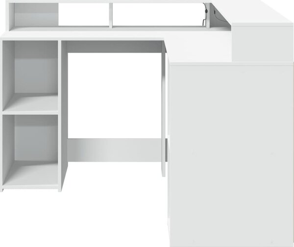 VidaXL Psací stůl s LED světly 130x130x91 cm kompozitní dřevo [3309447] Barva: Betonová šedá