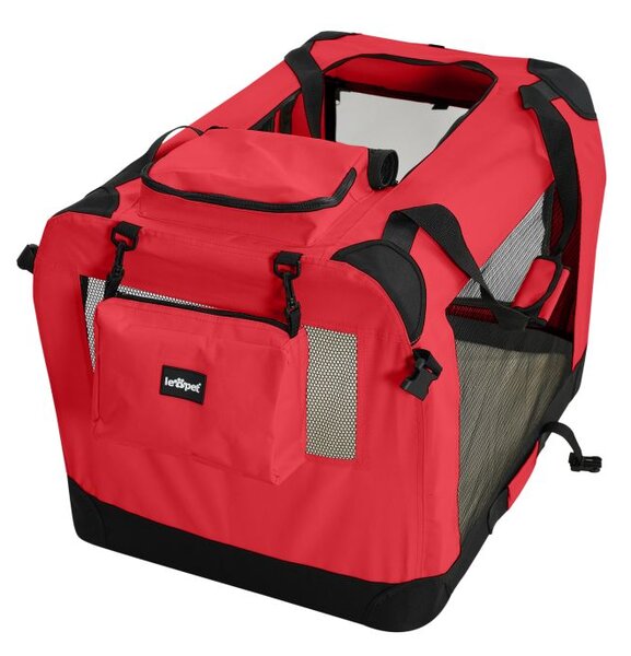 Leopet Přepravní box pro psy XXL, 91 x 63 x 63 cm, červený