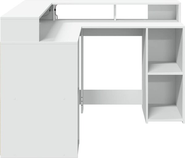 VidaXL Psací stůl s LED světly 130x130x91 cm kompozitní dřevo [3309447] Barva: Betonová šedá