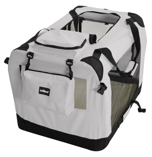 Leopet Přepravní box pro psy S, 49,5 x 34,5 x 35 cm, šedý