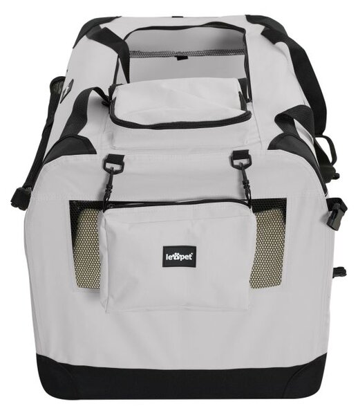 Leopet Přepravní box pro psy S, 49,5 x 34,5 x 35 cm, šedý