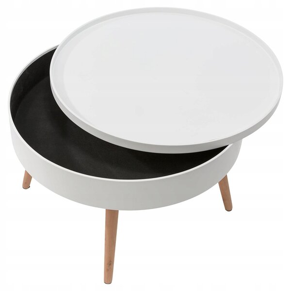 Konferenční stolek ModernHome kulatý 60 x 60 x 40cm bílý