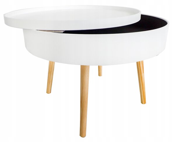 Konferenční stolek ModernHome kulatý 60 x 60 x 40cm bílý