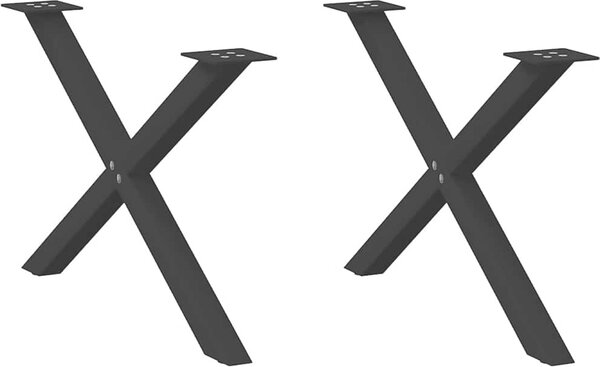 VidaXL Nohy konferenčního stolku ve tvaru X, 2 ks, ocel, 70 x (42-43) cm, ocel [4012966] Barva: antracitová