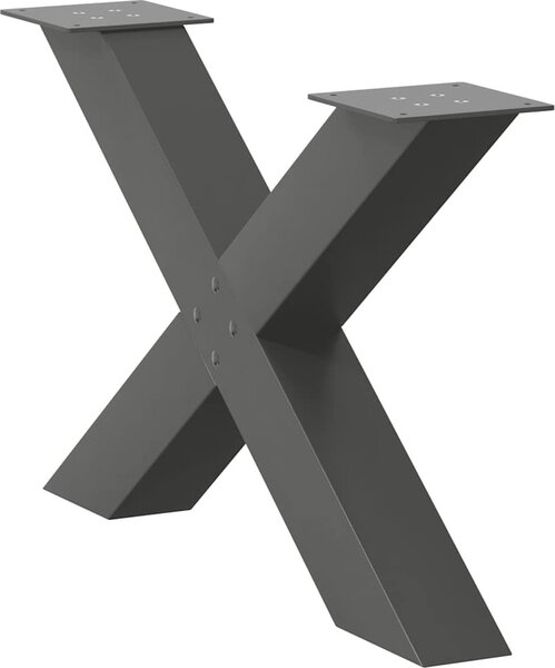 VidaXL Nohy konferenčního stolku ve tvaru X, 2 ks, ocel, 70 x (42-43) cm, ocel [4012966] Barva: antracitová