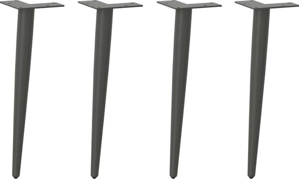 VidaXL Nohy konferenčního stolku kuželového tvaru 4 ks ocel 42-43 cm ocel [4012514] Barva: Černá