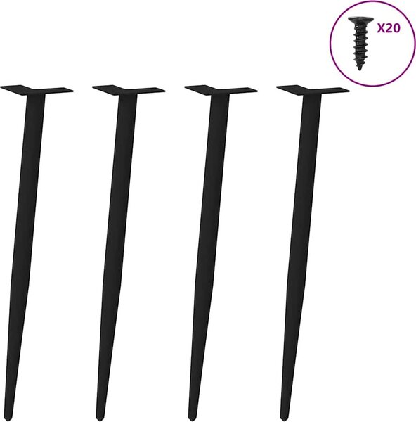 VidaXL Nohy konzolového stolku kuželového tvaru 4 ks ocel 72-73 cm ocel [4012517] Barva: Bílá