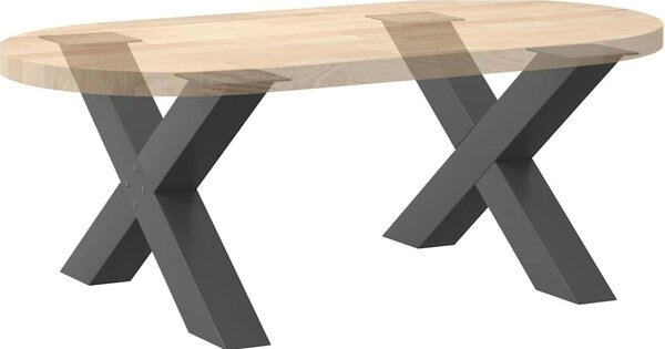 VidaXL Nohy konferenčního stolku ve tvaru X, 2 ks, ocel, 70 x (42-43) cm, ocel [4012966] Barva: antracitová