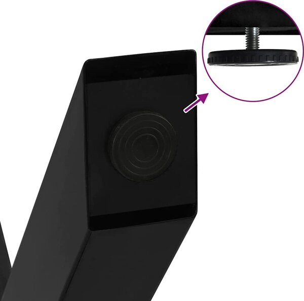 VidaXL Nohy konferenčního stolku ve tvaru X, 2 ks, ocel, 70 x (42-43) cm, ocel [4012966] Barva: antracitová