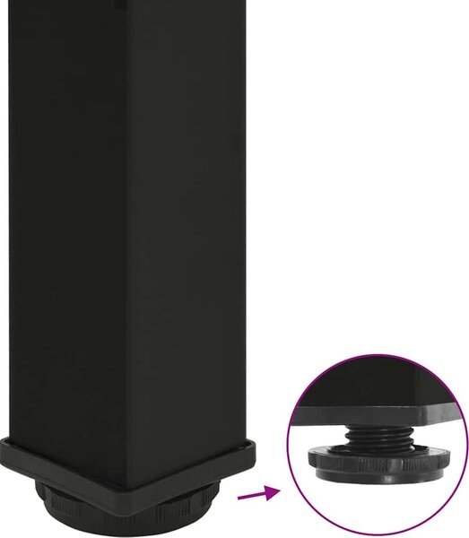 VidaXL Nohy konzolového stolku 4 ks ocel 72-74 cm ocel [4012468] Barva: Černá