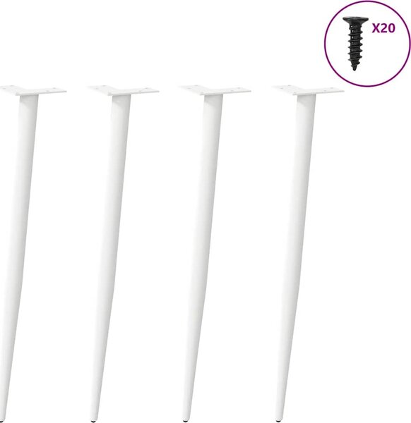 VidaXL Nohy konzolového stolku kuželového tvaru 4 ks ocel 72-73 cm ocel [4012517] Barva: Bílá