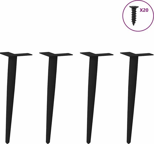 VidaXL Nohy konferenčního stolku kuželového tvaru 4 ks ocel 42-43 cm ocel [4012514] Barva: Černá