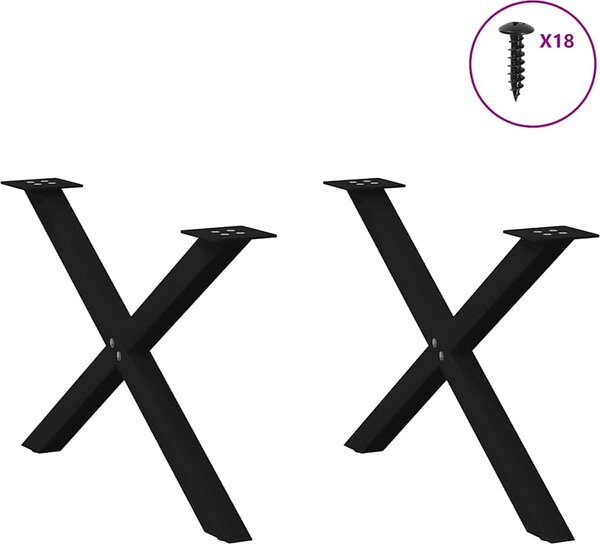 VidaXL Nohy konferenčního stolku ve tvaru X, 2 ks, ocel, 70 x (42-43) cm, ocel [4012966] Barva: antracitová