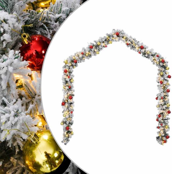 VidaXL Vánoční girlanda s baňkami a LED diodami zelená 10 m PVC [4019673]