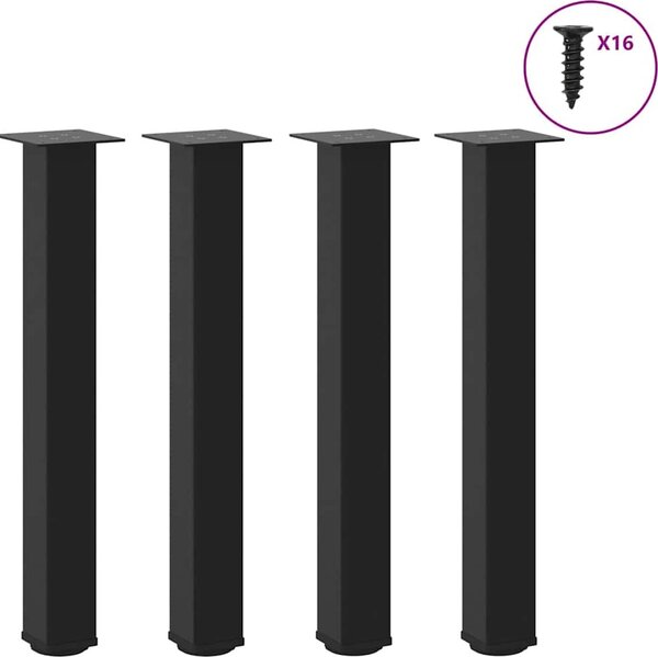 VidaXL Nohy konzolového stolku 4 ks ocel 72-74 cm ocel [4012468] Barva: Černá