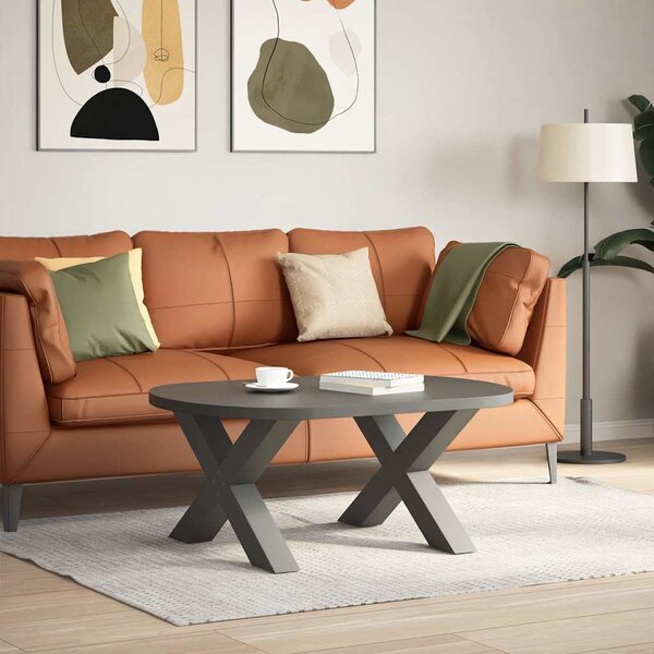 VidaXL Nohy konferenčního stolku ve tvaru X, 2 ks, ocel, 70 x (42-43) cm, ocel [4012966] Barva: antracitová