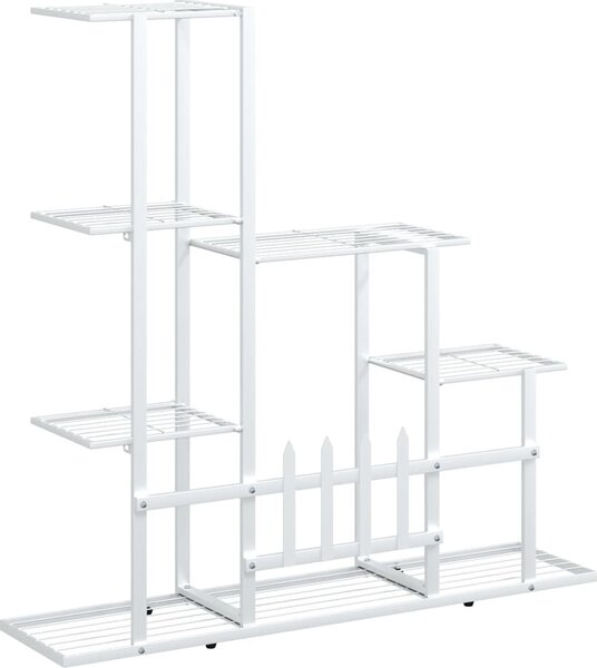 VidaXL Stojan na květiny 94,5 x 25 x 88 cm kov [336113] Barva: Bílá