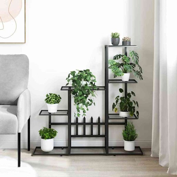 VidaXL Stojan na květiny 94,5 x 25 x 88 cm kov [336113] Barva: Bílá